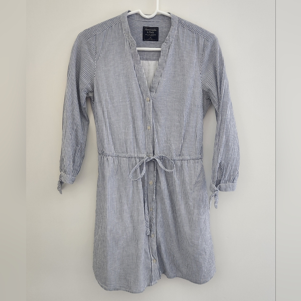 Abercrombie & Fitch Striped Waist Tie Shirt Dress Size XS